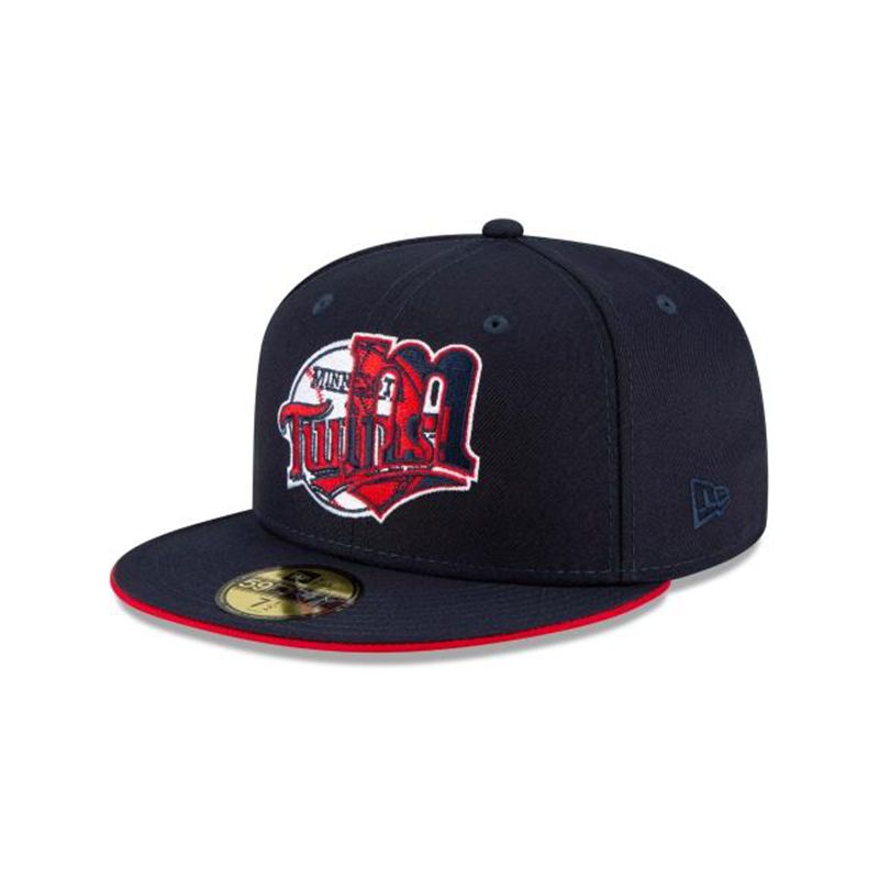 MLB Minnesota Twins Double Logo 59Fifty Fitted (OTV8517) - Blue New Era Caps